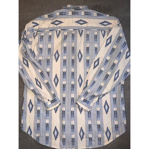 Bugle boy Vintage 90s Aztec western long sleeve button cotton Shirt size med - Picture 2 of 5